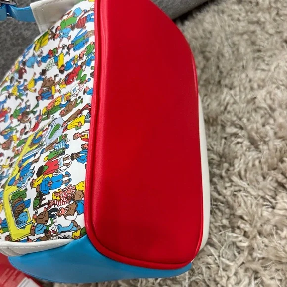 Loungefly Where's Waldo Red, White, and Blue Kids Backpack